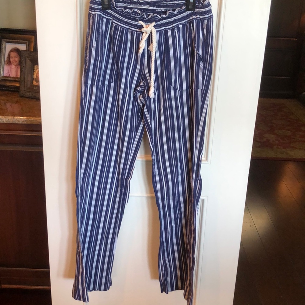 Navy and White Stripped Pants